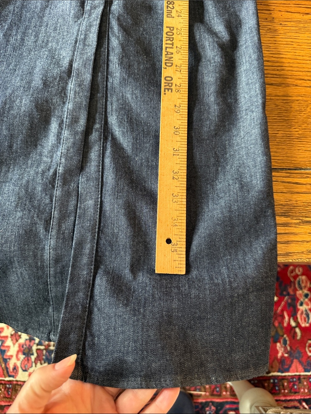 Zara Denim Maxi Dress Ruched Cinched Waist Snap Front Dolman Sleeve - Picture 9 of 11